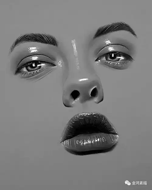 女性五官素描~这高光真是灵魂之笔啊 | 素描