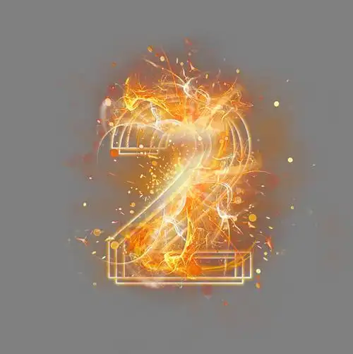 光芒层次火焰倒计时数字2