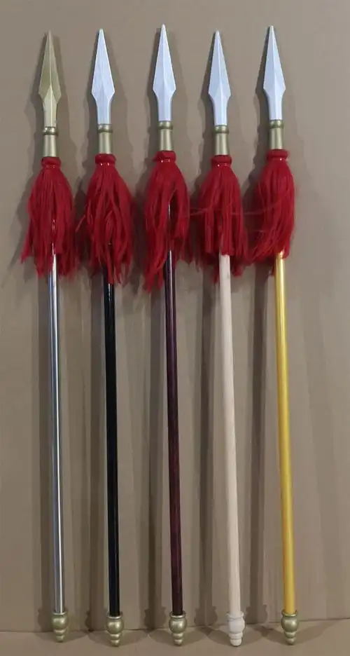 儿童节表演道具红缨枪道具哪吒红孩儿长矛未开刃16米黑色杆子