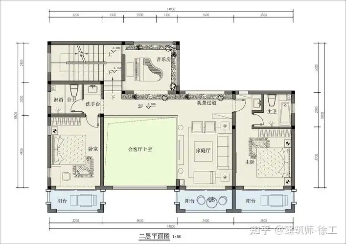 一款面宽15米,进深9米的别墅自建房平面图
