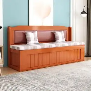 实木卡座家用小户型软包沙发凳储物柜客厅餐厅阳台转角组合