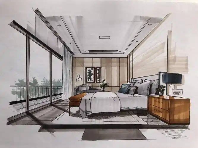 贝纳室内学员张佳慧室内手绘马克笔阶段作品