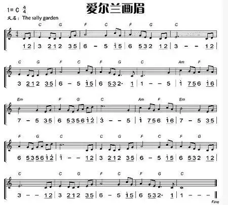 爱尔兰的画眉布鲁斯口琴谱