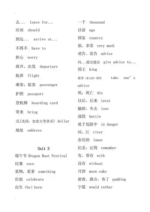 六年级下册单词课文中译英上海版牛津英语