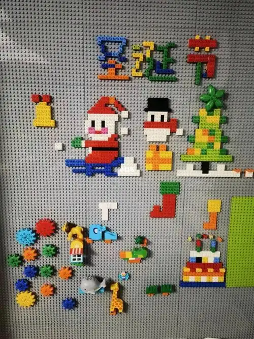 家里乐高墙节日氛围乐高墙拼图创意乐高