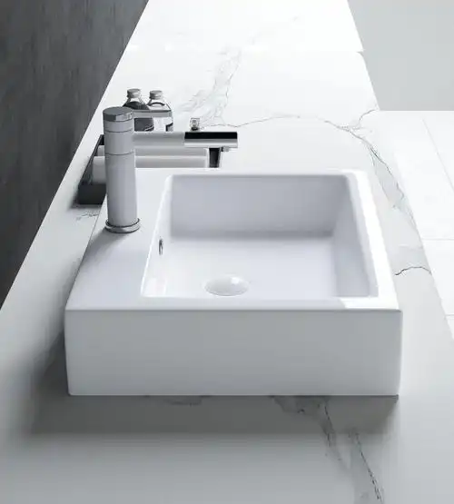 sanmom卫浴长方形台上盆陶瓷洗脸盆卫生间洗面盆阳台洗手盆中式洗漱池