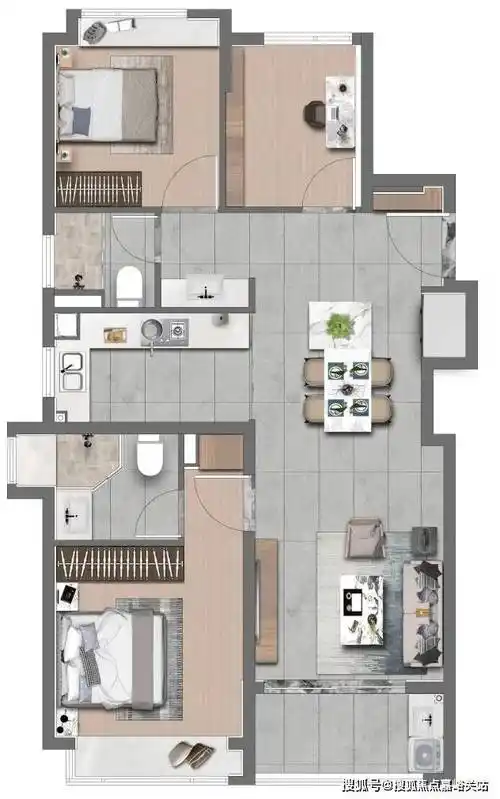 约123㎡上叠 户型图约138㎡下叠 户型图此外,项目还推出了约143㎡大平