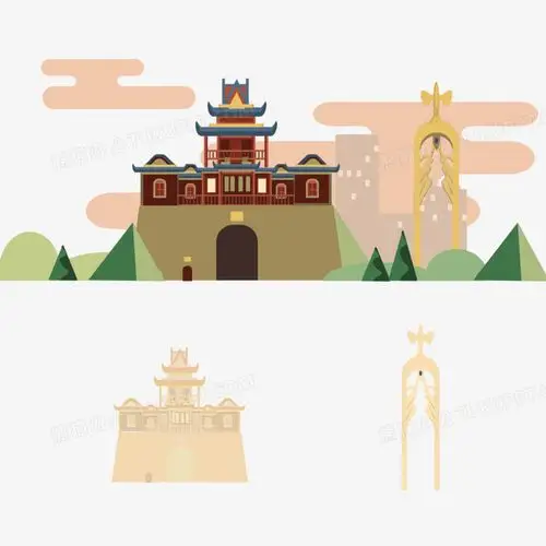 宁夏地标凤凰碑银川鼓楼