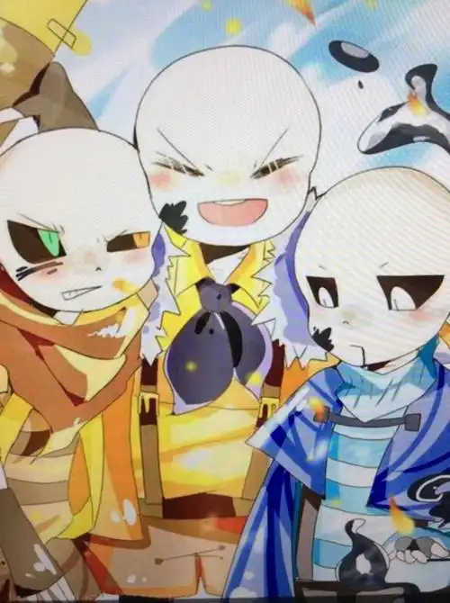 ink左边的是我哥ds ink,右边是我弟pale,中间是我4blueberry捧着fafa