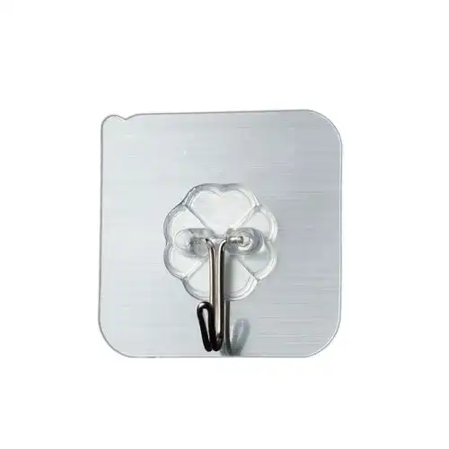 6cm无痕透明小挂钩淘宝礼品自粘金属钩墙壁强力粘钩免钉挂钩厂家