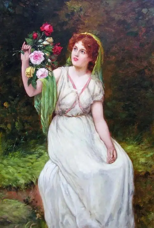 纯情与美丽~英国画家威廉·奥利弗女性人物油画作品欣赏