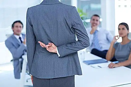 职业女性,手指交叉,后面,背影,办公室