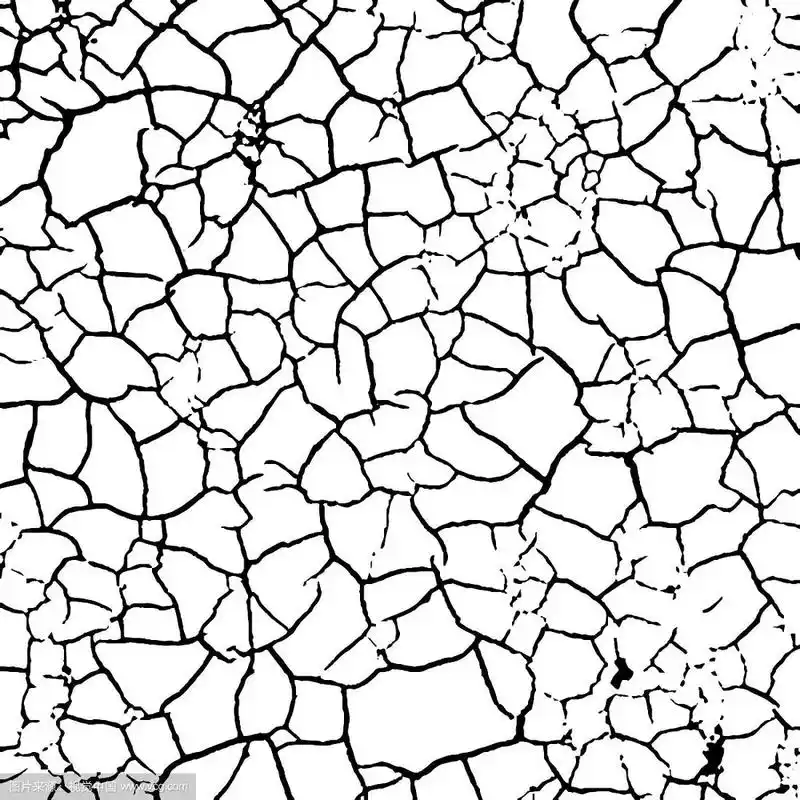 有裂纹的纹理,白色和黑色
