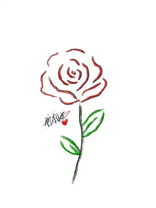 手残党学简笔画附教程73简单画朵玫瑰