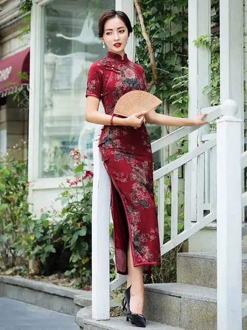 复古中国风改良版旗袍连衣裙