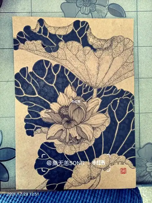 画100张黑白装饰画79100荷花