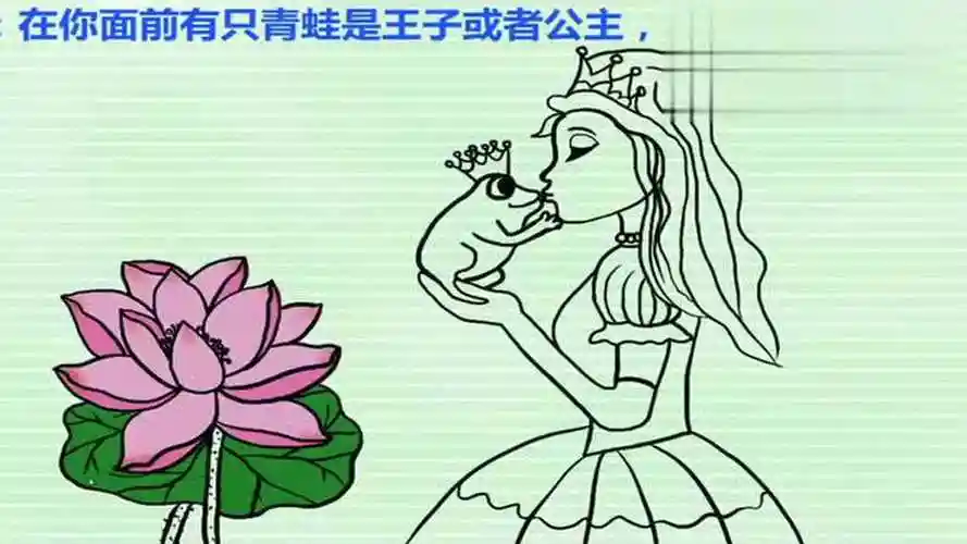 幼儿园人物简笔画青蛙王子和美丽公主简笔画儿童故事画画教程