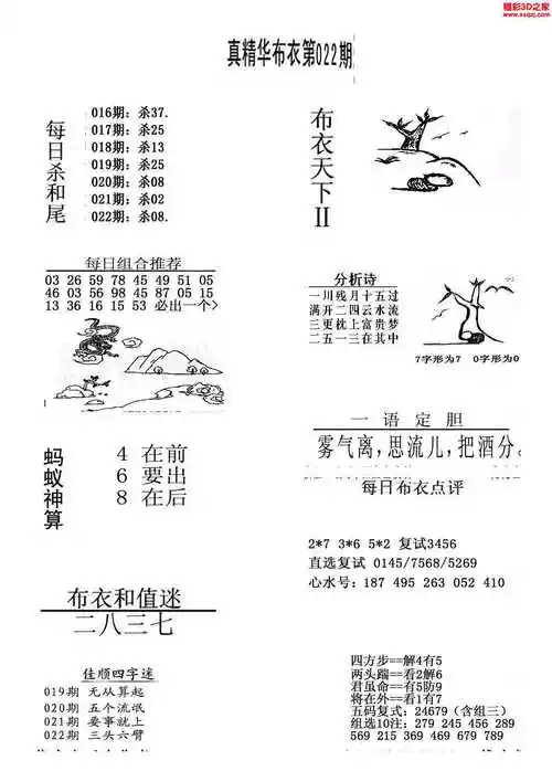 3d17022期真精华布衣天下123456