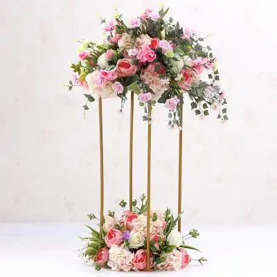 新款铁艺几何路引仿真花艺婚庆道具婚礼装饰摆件橱窗布置立体方框淘宝