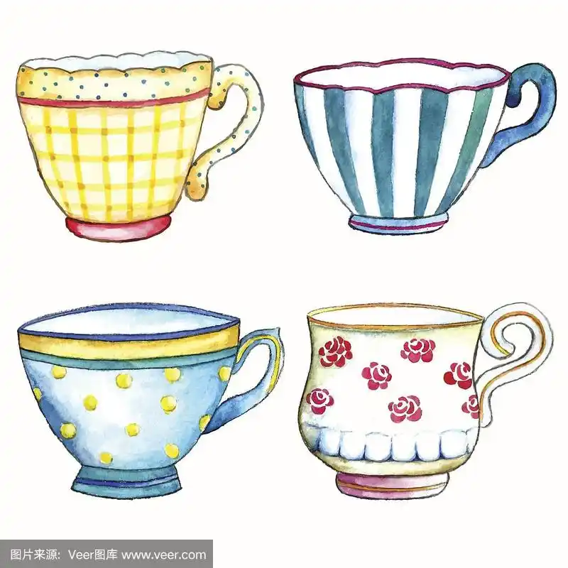 水彩茶杯.