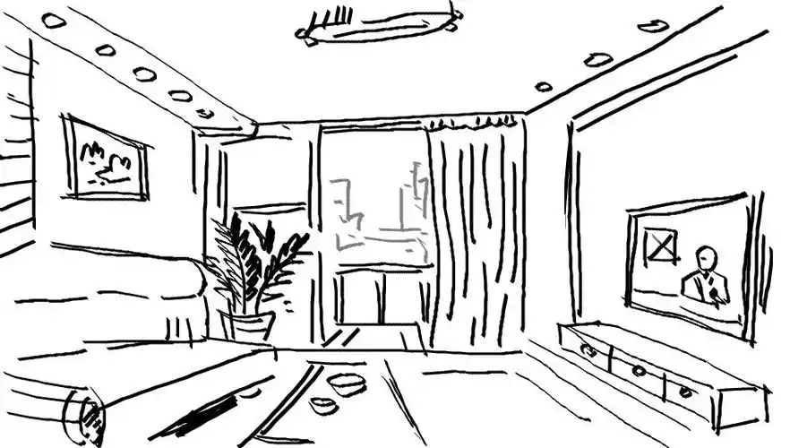 超简单客厅简笔画 客厅简笔画儿童画