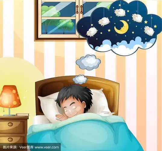 孩子睡在床上做梦