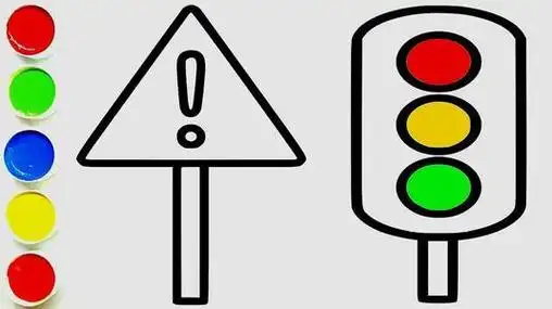我知道的交通标志儿童简笔画
