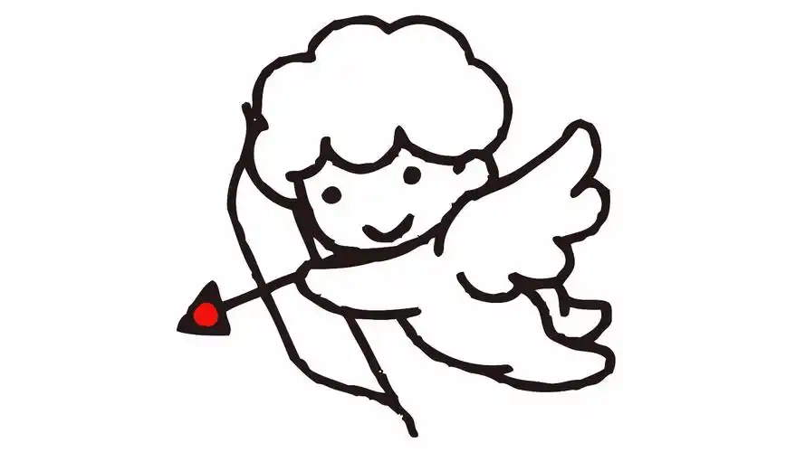 爱心天使怎么画