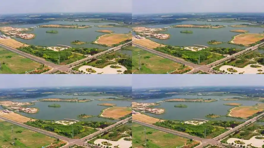 航拍曹县八里湾风景区