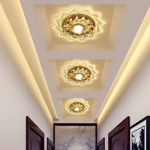 新款简约led水晶过道灯客厅走廊灯创意玄关门厅入户灯天花吸顶灯