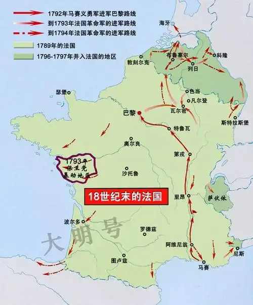 16471810年法国疆域的变迁看看扩张了多少