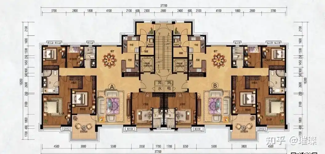 你见过最完美的五居室大平层或者复式的户型是什么样的? - 知乎