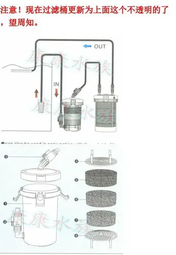 森森hw-602鱼缸水族箱前置过滤外置过滤桶 无动力含原装3片过滤棉