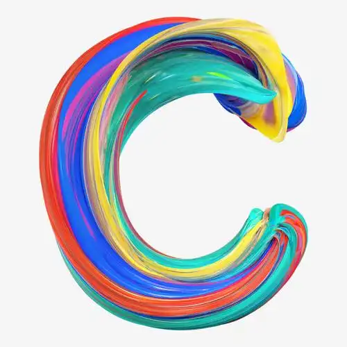 创意扭曲炫彩字母c