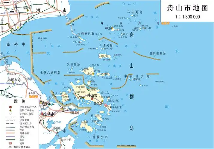 舟山市高清地图浙江陆地面积最小地级市