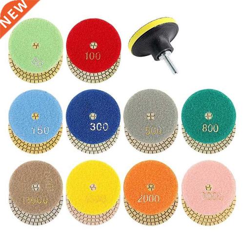 11pcs 3inch wet diamond polishing ps set 50 to 3000 grit h