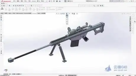 solidworks 通过巴雷特狙击枪讲解如何更改标准视图,模型可下载-教育