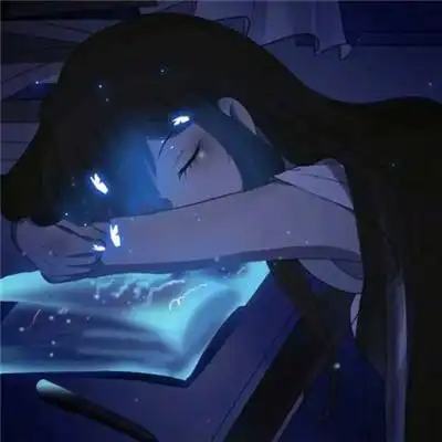 治愈系蓝色风格女生头像图片