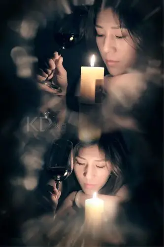 一个人的夜,蜡烛,红酒