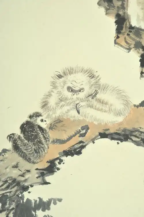 张大千双猿图
