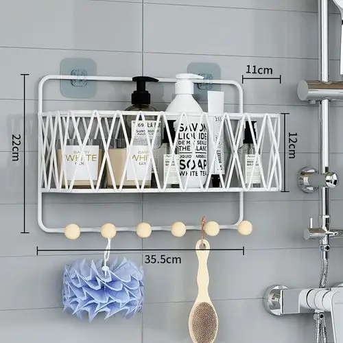 免打孔壁挂式浴室置物架墙上厕所洗手间卫生间洗澡间挂毛巾收纳架大气