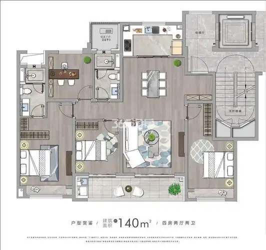 半山悦景户型图(约140㎡)