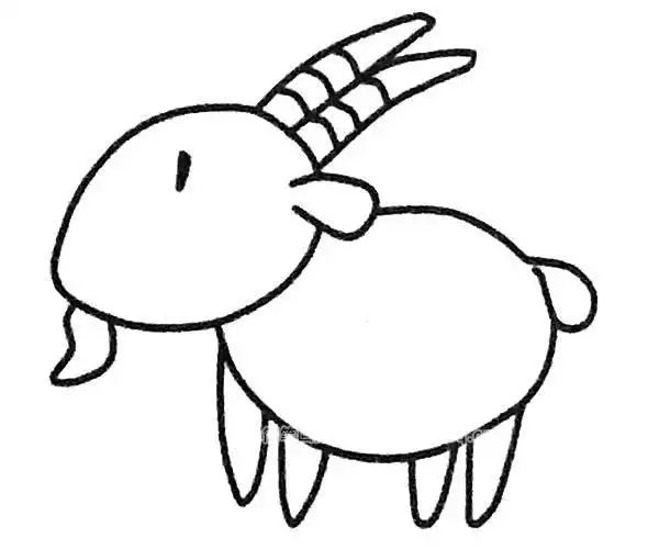 山羊简笔画图片山羊儿童画怎么画山羊简笔画画法超可爱小山羊简笔画