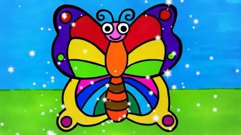 教小朋友们画花蝴蝶并涂色!