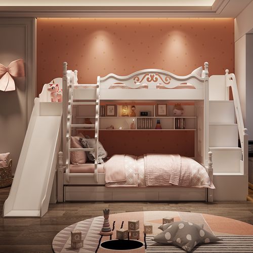 上下床双层床两层儿童床上下铺女孩公主床子母床高低床双人小户型