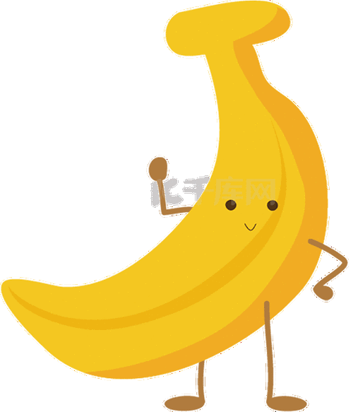 卡通的水果香蕉小人矢量免抠图