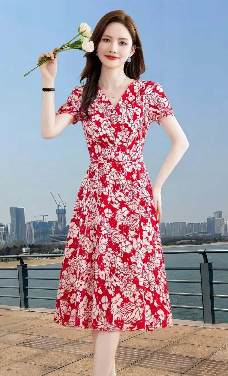 时尚碎花裙78.小个子气质收腰碎花连衣裙真的太美啦!