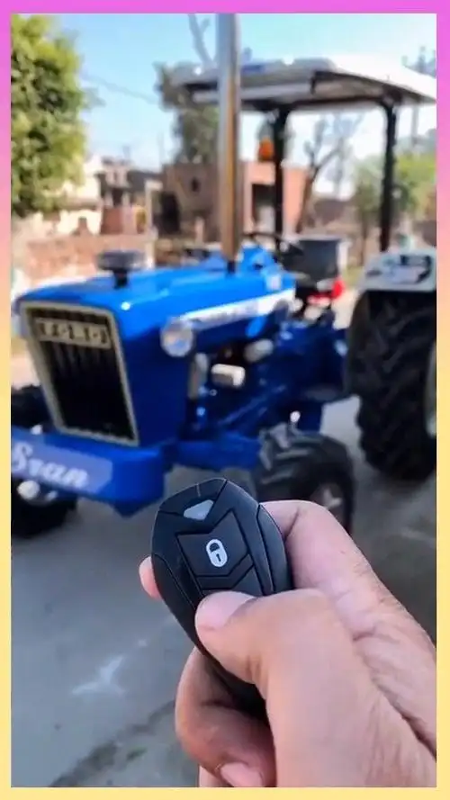 可以用遥控钥匙启动的拖拉机,这操作不多见吧!