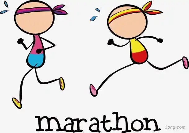跑马拉松的小人png素材透明免抠图片-动植人物
