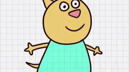 画小猪佩奇中的小猫坎迪简笔画